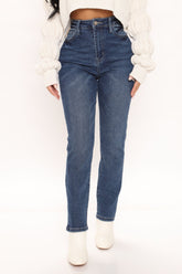 The Easy Life Stretch Mom Jeans - Dark Wash Ins Street